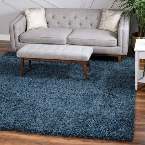 Vista 321 de Unique Loom Colección Davos Shag - Alfombra Lino
