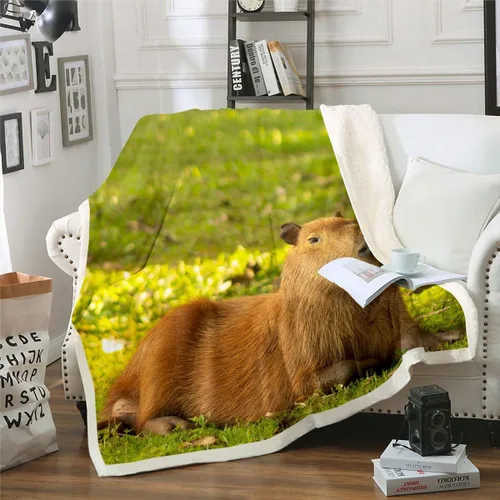 Vista 22 de Erosebridal Funny Capybaras Blanket Capybara Lover Gifts Cute Fleece Blanket for Kids Girls Boys, Capybara Decorations Blankets 40"x50", Kawaii