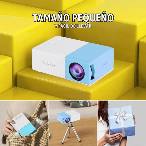 Vista 6 de Mini proyector, proyector de película portátil Full HD de 1080P con múltiples puertos, defiende la fuerza visual débil de la luz, diseño compacto