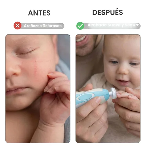 Vista 7 de Fansidi Cortadora de uñas eléctrica, lima de uñas fácil y segura para bebés recién nacidos, uso nocturno silencioso, cabezales de molienda de 4 Azul