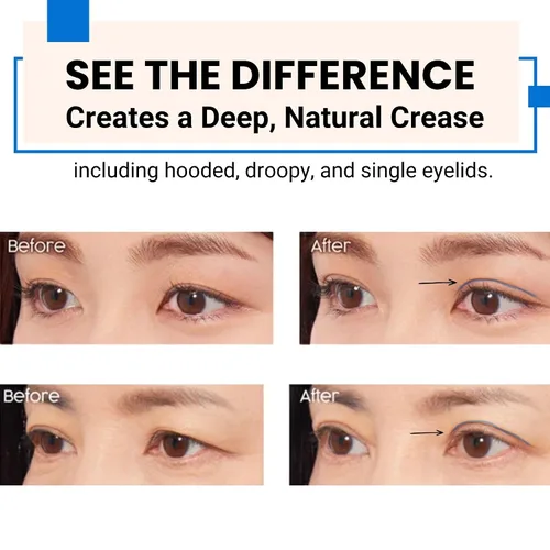 Vista 3 de D-UP Cinta invisible de doble párpado para ojos con capucha, calcomanías impermeables para párpados, adhesivo de doble cara, tiras de elevación
