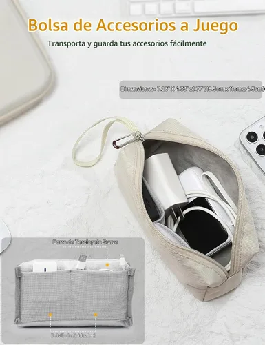 Vista 6 de HYZUO Funda rígida para portátil de 15-16 pulgadas para MacBook, color Beige