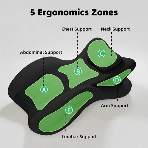 Vista 6 de Almohada de cuña para dormir, leer relajante, almohada ergonómica propensa de espuma viscoelástica para aliviar el dolor de espalda y cuello, uso