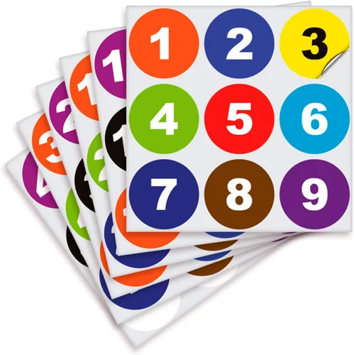 Vista 33 de iSYFIX Calcomanías negras de números consecutivos – 1 a 50, 1 pulgada, 1 juego – Vinilo autoadhesivo de alta calidad ideal para inventario
