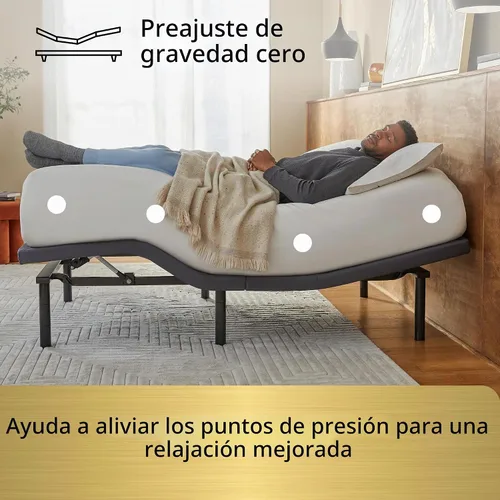 Vista 5 de Serta baselogic Base de Cama Ajustable Marco Nivel 3 - Twin XL - Ajustabilidad de Cabeza y Pie, Control Remoto Inalámbrico, Gravedad Cero y 3