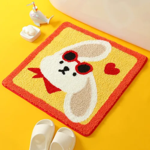 Vista 10 de Molesun Lindo tapete de baño de oso, tapete de baño antideslizante y suave, divertido tapete de microfibra de felpa absorbente de agua