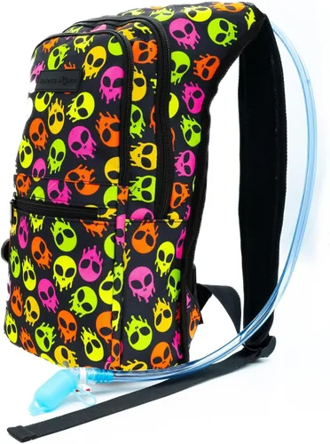 Vista 12 de Kandies World Reflective Festival - Paquete de hidratación – Bolsa de agua de 2 litros para raves, senderismo, ciclismo, correr y más