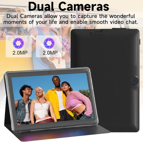 Vista 3 de Andriod Tablet de 7 pulgadas con funda protectora, RAM 8 GB (3 GB+5 GB expandir) ROM 32 GB 1TB Expand, IPS 1024 * 600 Bluetooth, 2.4G+5G WiFi, GMS
