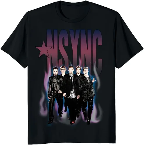Vista 2 de NSYNC 90's Boy Band Group Shot - Camiseta de manga corta para hombre y mujer