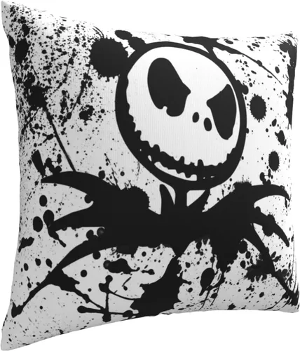 Vista 2 de Melillah Skellington - Funda de almohada de Navidad de 18 x 18 pulgadas, diseño de doble cara, funda de almohada decorativa para automóvil, sofá