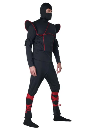 Vista 4 de Disfraz de Ninja Sigiloso para Hombre Multicolor