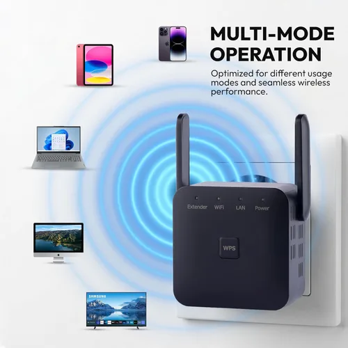 Vista 6 de Amplificador de señal WiFi más rápido 2026 cubre 10000 pies cuadrados y 80 dispositivos 2.4 GHz repetidor WiFi de alta velocidad con puerto Ethernet