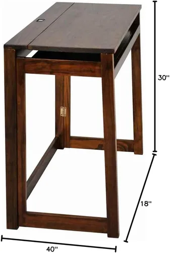 Vista 11 de Casual Home Escritorio plegable con puertos extraíbles y USB Café cálido