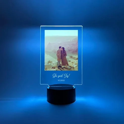 Vista 7 de MIRROR MANIA Foto personalizada con cualquier nombre, cualquier imagen, soporte de luz LED, decoración del hogar, regalo para ella, él, aniversario