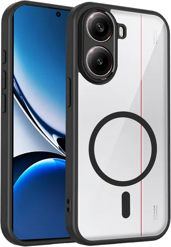 Vista 339 de Funda magnética transparente compatible con Xiaomi 17T, color negro 2 en 1 PC + TPU cubierta de teléfono a prueba de golpes, carcasa protectora