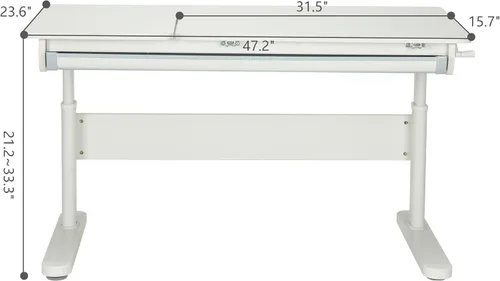 Vista 2 de FCD Escritorio y silla para niños, juego de escritorio y silla de estudio ergonómico, multifuncional, ajustable, mesa de dibujo y estación