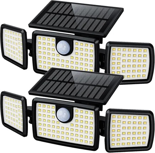 Vista 12 de MIHANI Luces Solares para Exteriores, Luces Solares con Sensor de Movimiento para Cubierta al Aire Libre con Alta Brillo, Panel Solar Integrado