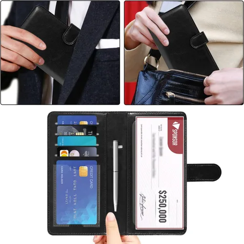 Vista 5 de ACdream Checkbook Cover, Leather RFID Blocking Check Book Wallet
