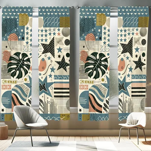Vista 24 de Ambesonne - Cortinas amarillas para ventana, arte moderno escandinavo de escena de jardín con flores de tulipán y mariposas bailando, juego de 2