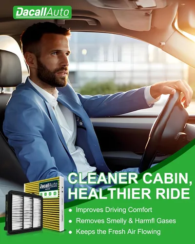 Vista 5 de Juego de filtros de aire de cabina y motor de carbón activado para Honda Accord 1.5L 4Cyl Gas (2018-2022) [solo gas de 1.5 litros], reemplaza