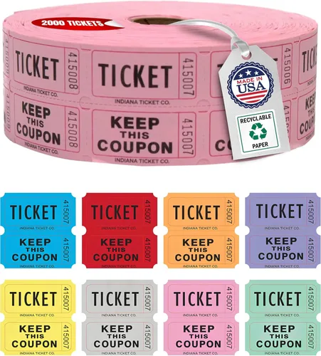Vista 12 de INDIANA TICKET CO. 2000 boletos morados para rifas de doble rollo, boletos para rifas 50/50, entradas para eventos, carnavales, premios de puertas
