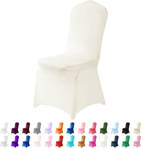 Vista 24 de Funda de elastano para silla, 12 unidades, fundas para silla, fundas para sillas de sala de estar, funda extraíble lavable y elástica para silla