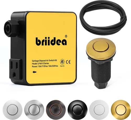 Vista 12 de Kit de interruptor de aire para eliminación de basura, desagüe de fregadero, eliminación de residuos largo, botón de aire de encendido/apagado