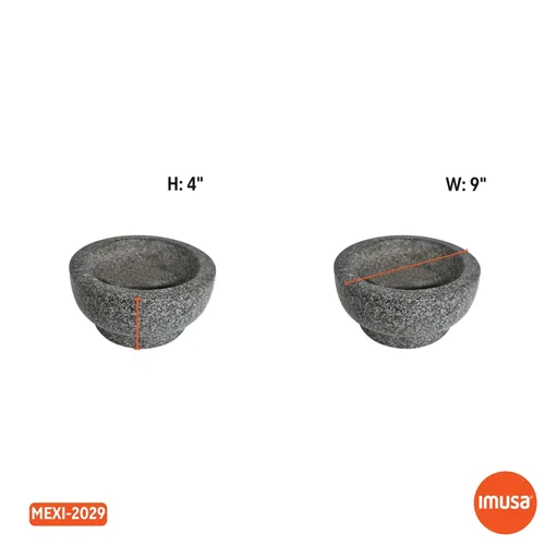 Vista 7 de IMUSA Molcajete de granito pulido tradicional resistente de 8.5 pulgadas para guacamole fresco, salsa, pesto, hierbas, especias
