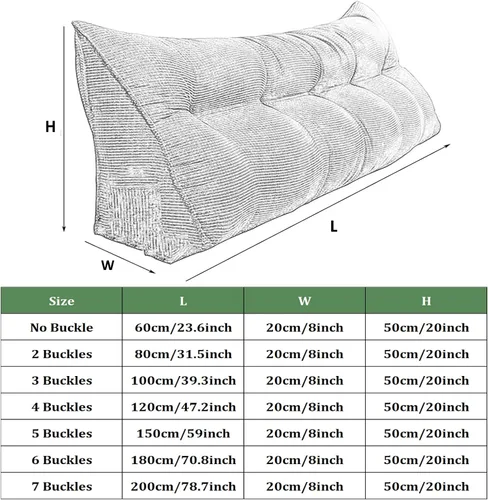 Vista 7 de Almohada triangular para cabecero, almohada de lectura de pana triangular, almohada triangular para cabecero, almohada de apoyo para dormitorio