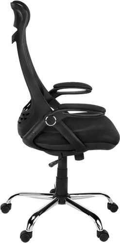 Vista 6 de Monarch Specialties 7268, altura ajustable, giratoria, ergonómica, reposabrazos, escritorio para computadora, trabajo, metal, negro, contemporáneo