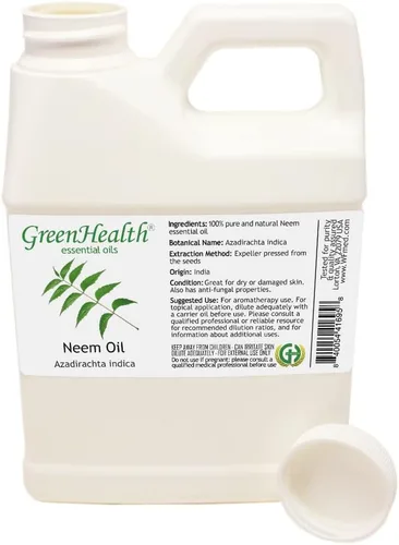 Vista 3 de Aceite de neem de GreenHealth - 100% puro prensado en frío, sin refinar, 16 onzas, aceite natural para bricolaje, fabricación de jabón y manualidades