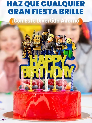 Vista 7 de Decoración para Tarta de Videojuego - Decoración de Tarta de Juego de Cartón Brillante para Jugadores, Diseño Llamativo, Instalación Firme y Fácil
