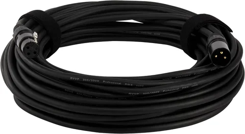 Vista 3 de MFL. Cable DMX flexible de 50 pies, 22 AWG, señal de 3 pines (compatible con XLR) macho a hembra, cable para iluminación de escenario, luces de DJ
