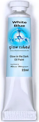 Vista 27 de Pintura al óleo profesional que brilla en la oscuridad Artista Pintura al óleo luminiscente fosforescente autoluminosa Glow Cubed