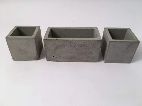 Vista 7 de Silicone mold 2" Small Cube Tray Storage Box Jewelry Box Geometric Mould Cast Concrete Plaster Succulent Candle Holder Square