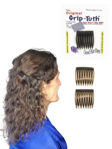 Vista 8 de Good Hair Days Grip‑Tuth Tuck Comb – Peine antideslizante de 1 1/2 ″ para todo tipo de cabello, seguro para todos los días, ocasiones especiales