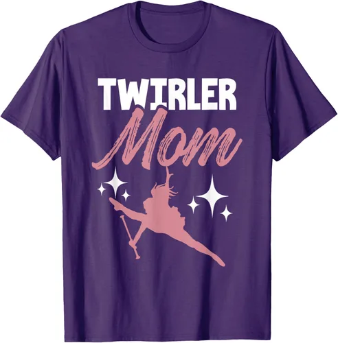 Vista 66 de Twirler Mom Baton Twirl Mother Majorette Twirling Camiseta, Negro, S