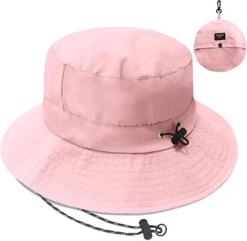Vista 8 de PFFY Waterproof Bucket Hats for Men Women Packable Sun Hat for Outdoors Caqui Sólido