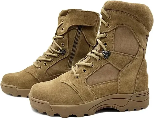 Vista 6 de Botas tácticas militares para hombre, ligeras, duraderas, antideslizantes, botas de trabajo, botas de desierto