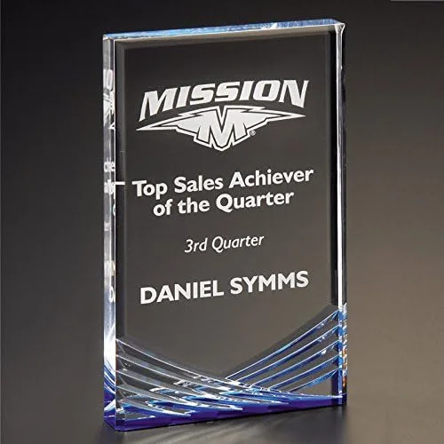 Vista 2 de SHOP AWARDS AND GIFTS Acrylic Rectangle Trophy Award Personalized, Customizable Engraved Work Business Corporate Prizes, Beveled Edge
