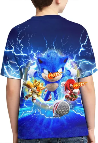 Vista 2 de Camisetas unisex con impresión 3D, lindas camisetas de doble cara de dibujos animados con cuello redondo