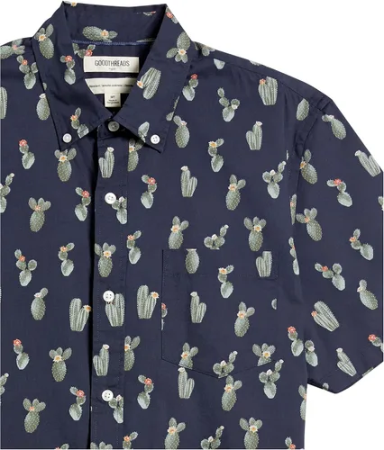 Vista 5 de Goodthreads Mens Standard-Fit Short-Sleeve Printed Poplin Shirt