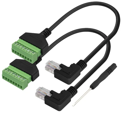 Vista 10 de Adaptador de terminal de tornillo RJ45 macho a 8 pines RJ45/8P 8C, extensor de cable Ethernet Cat5 a 8 pines, terminal de tornillo sin soldadura