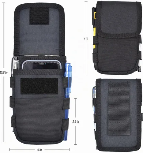 Vista 5 de Funda para teléfono celular, soporte grande para teléfono inteligente, funda táctica multiusos para el trabajo, senderismo, camping, barbacoa