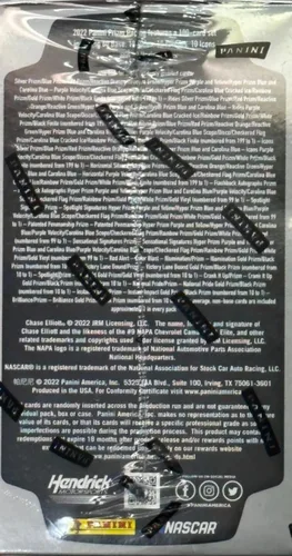 Vista 4 de Panini Prizm NASCAR Racing Cards Blaster Box sellado de fábrica, 6 paquetes por caja, 5 tarjetas por paquete, busca Blaster exclusivo azul