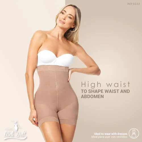 Vista 5 de FAJAS MELI'BELT 5022 - Pantalones cortos de faja colombiana de cintura alta para levantamiento de glúteos, pantalones cortos Levanta Cola Colombianos