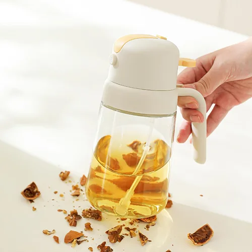 Vista 4 de Dispensador de aceite para cocina, pulverizador de aceite de oliva 2 en 1, dispensador de aceite de oliva para cocinar para freidora de aire