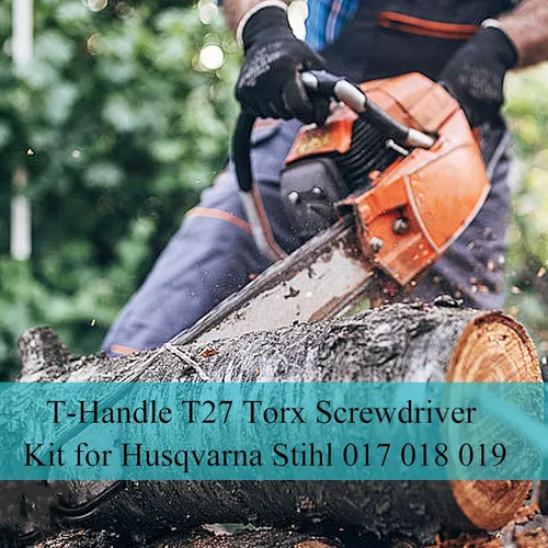 Vista 5 de Llave de motosierra T de 0.748 in x 0.512 in y mango en T T27 Torx destornillador para motosierra Husqvarna Stihl herramienta Scrench