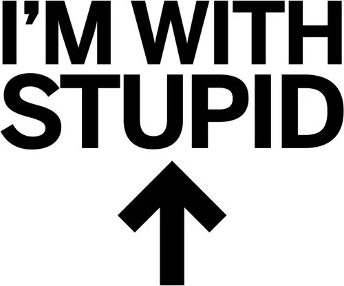 Vista 3 de Camiseta divertida de algodón para adultos con texto en inglés "I'm with Stupid" (Flecha, Dirección, Tonto)