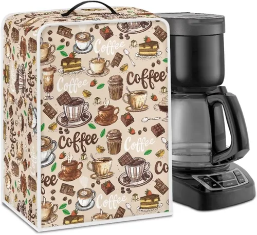 Vista 20 de DISNIMO Cubierta antipolvo para cafetera de mariposa azul, fundas para máquina de hacer café de cocina con mango superior, cubierta